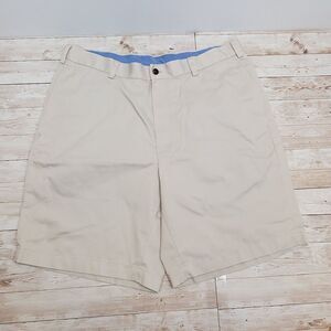 Brooks Brothers‎ Shorts Sz 35 Tan 346 Advantage Chino Khaki Flat Front Zip GREAT